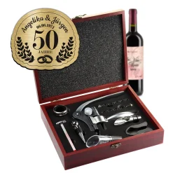 Wein Sommelier Set mit Gravur zur goldenen Hochzeit