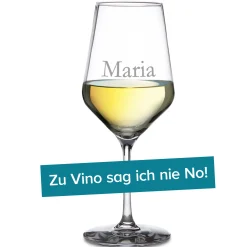 Weißweinglas mit Gravur