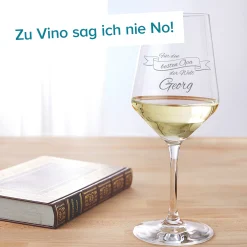 Weißweinglas mit Gravur - Bester Opa