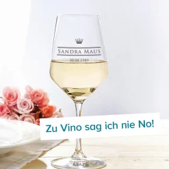 Weißweinglas mit Gravur - Royal