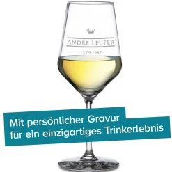 Weißweinglas mit Gravur - Royal