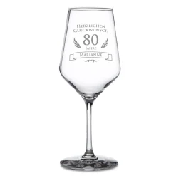Weißweinglas zum 80. Geburtstag