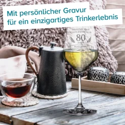 Weißweinglas zum 80. Geburtstag