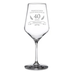 Weißweinglas zum 40. Geburtstag