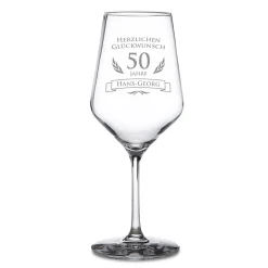 Weißweinglas zum 50. Geburtstag