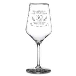 Weißweinglas zum 30. Geburtstag