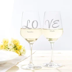 Weißweingläser Love - 2er Set