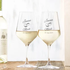 Weißweingläser zur Hochzeit
