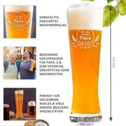 Weizenglas mit Gravur für den besten Papa
