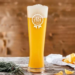 Weizenglas mit Gravur zum Abitur