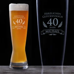 Weizenglas zum 40. Geburtstag