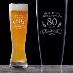 Weizenglas zum 80. Geburtstag