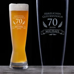 Weizenglas zum 70. Geburtstag
