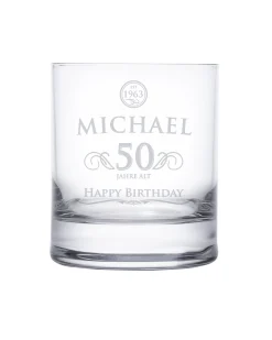 Whiskyglas 50. Geburtstag - elegant