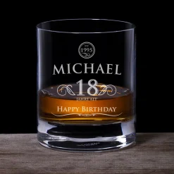 Whiskyglas 18. Geburtstag - elegant