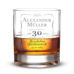 Whiskyglas 30. Geburtstag - klassisch