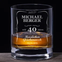 Whiskyglas 40. Geburtstag - klassisch