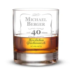 Whiskyglas 40. Geburtstag - klassisch