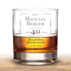 Whiskyglas 40. Geburtstag - klassisch