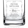 Whiskyglas 80. Geburtstag - klassisch