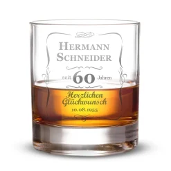 Whiskyglas 60. Geburtstag - klassisch