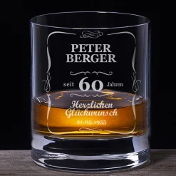 Whiskyglas 60. Geburtstag - klassisch