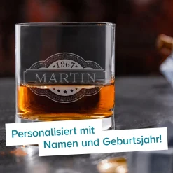 Whiskyglas mit Gravur - Banderole