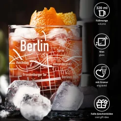 Whiskyglas mit Gravur - Berlin