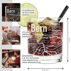 Whiskyglas mit Gravur - Bern