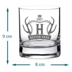 Whiskyglas mit Gravur Bester Papa - Geweih