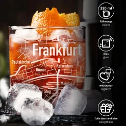 Whiskyglas mit Gravur - Frankfurt