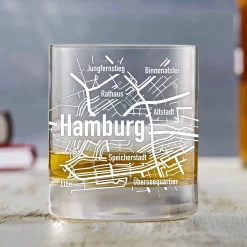 Whiskyglas mit Gravur - Hamburg