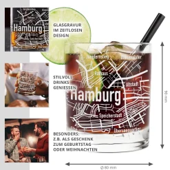 Whiskyglas mit Gravur - Hamburg
