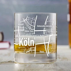 Whiskyglas mit Gravur - Köln