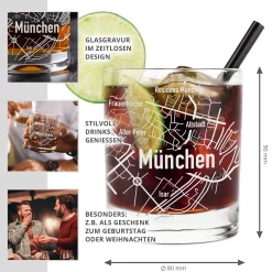 Whiskyglas mit Gravur - München