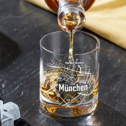 Whiskyglas mit Gravur - München