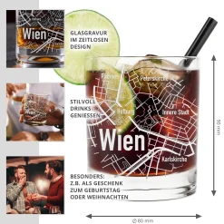 Whiskyglas mit Gravur - Wien