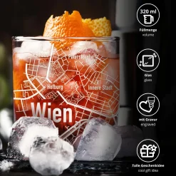 Whiskyglas mit Gravur - Wien