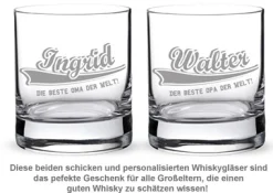 Whiskygläser mit College Motiv - Oma & Opa