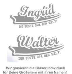 Whiskygläser mit College Motiv - Oma & Opa
