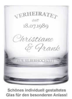 Whiskygläser zur Silberhochzeit