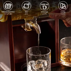 Whisky Set - Fass Karaffe mit 2 Gläsern