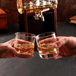 Whisky Set - Fass Karaffe mit 2 Gläsern