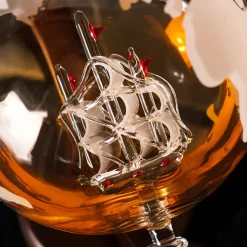 Whisky Set mit Globus Karaffe und 2 Gläsern - Segelschiff