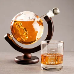 Whisky Set mit Globus Karaffe und Glas - Auto
