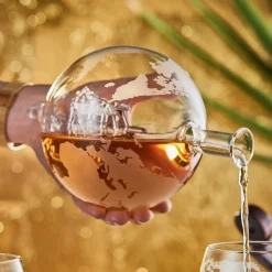 Whisky Set mit Globus Karaffe und Glas - Kompass