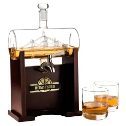 Whisky Set mit Gravur - Fass Karaffe mit 2 Gläsern