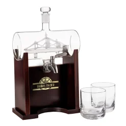 Whisky Set mit Gravur - Fass Karaffe mit 2 Gläsern