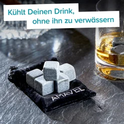 Whisky Steine in Holzkiste mit Gravur - On the Rocks