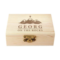 Whisky Steine in Holzkiste mit Gravur - On the Rocks